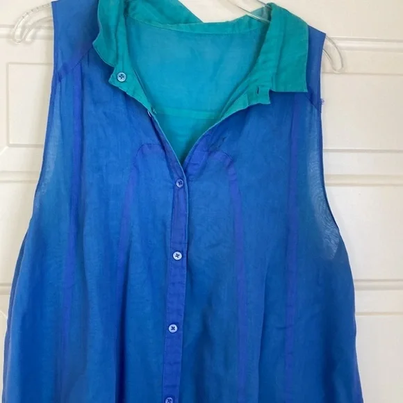 Gauzy silky Reversible double layer lightweight vest duster petticoat - Picture 9 of 13